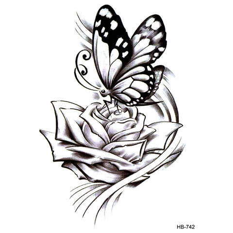 HB742 ROSE & BUTTERFLY